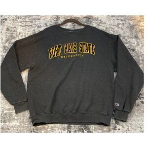 Champion Fort Hays State University Crewneck Sweatshirt Eco Fleece Mens Large